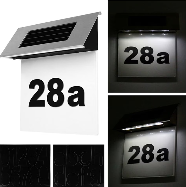 Lampa solara LED de exterior Numar Casa